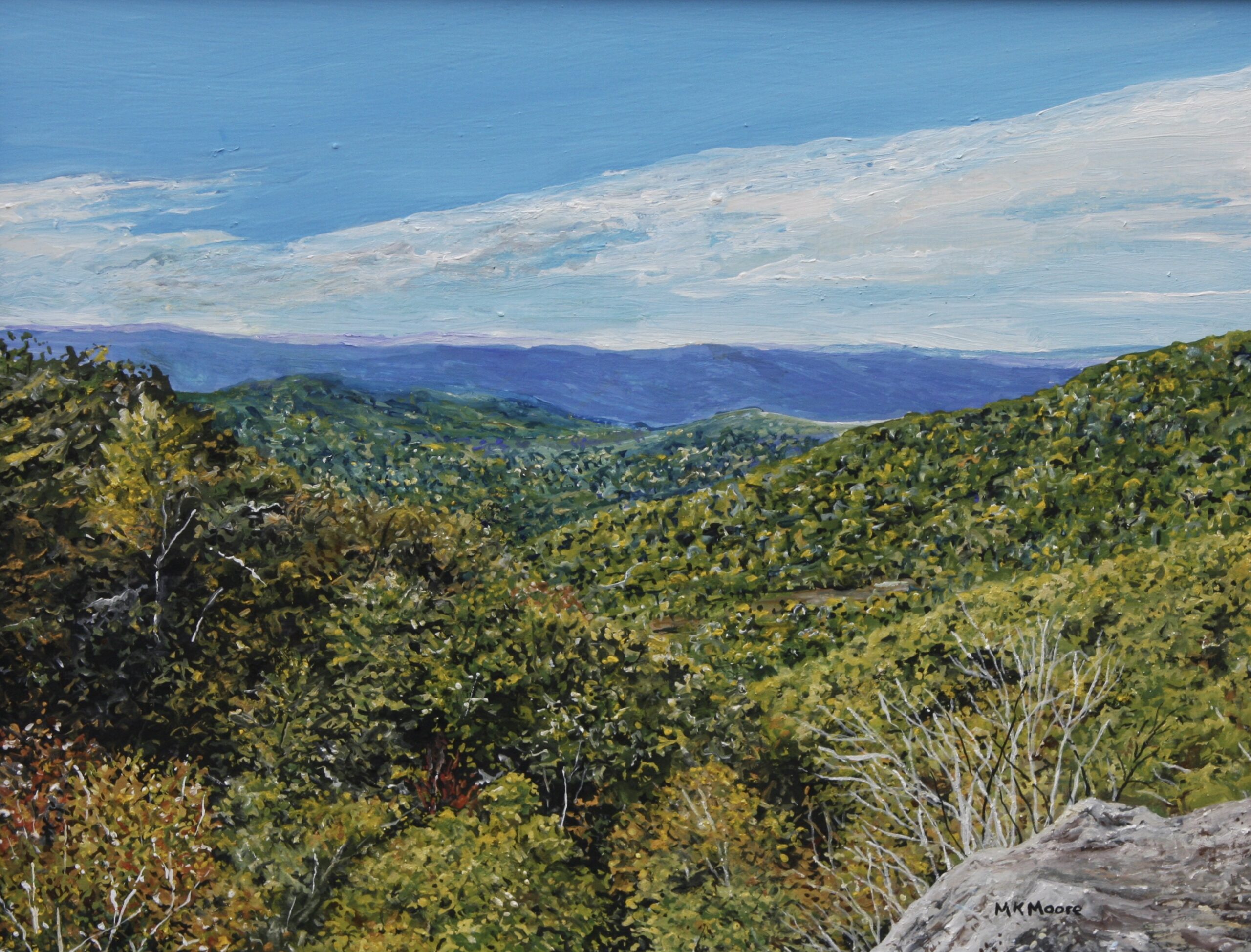 egg tempera painting by Martha K. Moore of a few of the Shenandoah Valley